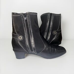 Cloudwalkers Vintage 90’s Black Leather and Fabric Bootie Boot